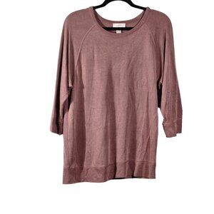 Loft Outlet Size Medium T-Shirt 3/4 Sleeve Mauve